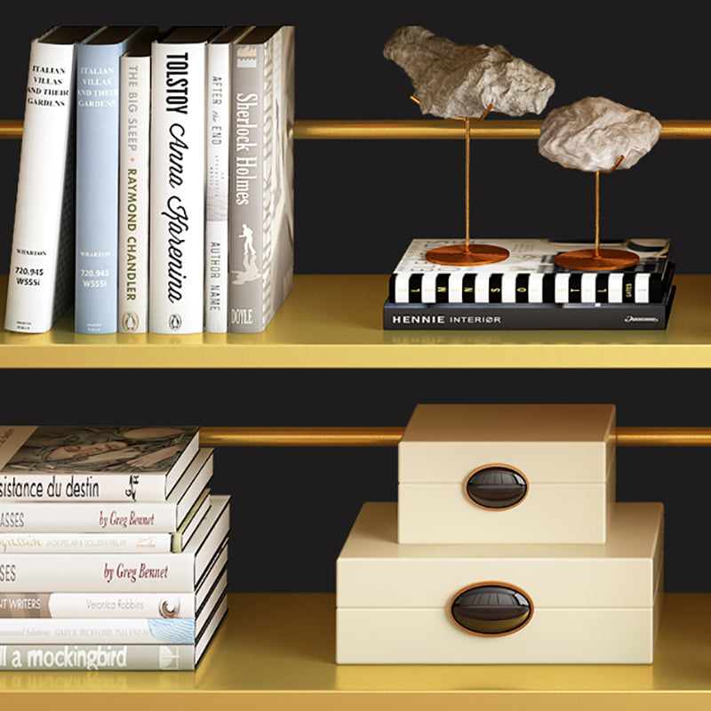 Metal Bookcase Modern Etagere Bookshelf with Open Back 70" H X 19.7" W