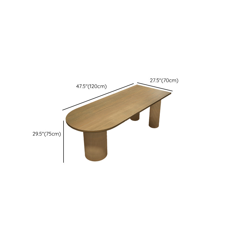 Modern Irregular Shape Dining Table Solid Wood Table with 3 Legs for Restaurant