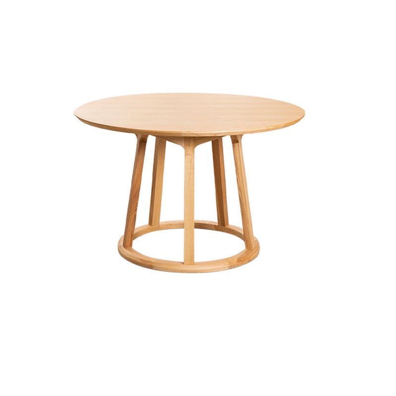 Modern Solid Wood Dining Table Wooden Round Table with Pedestal Base for Restaurant