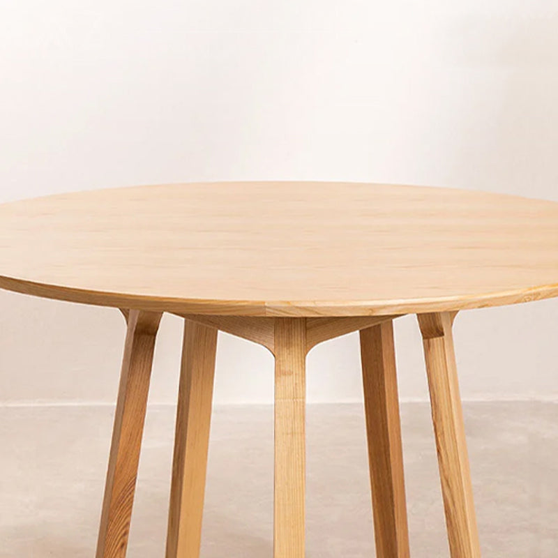 Modern Solid Wood Dining Table Wooden Round Table with Pedestal Base for Restaurant