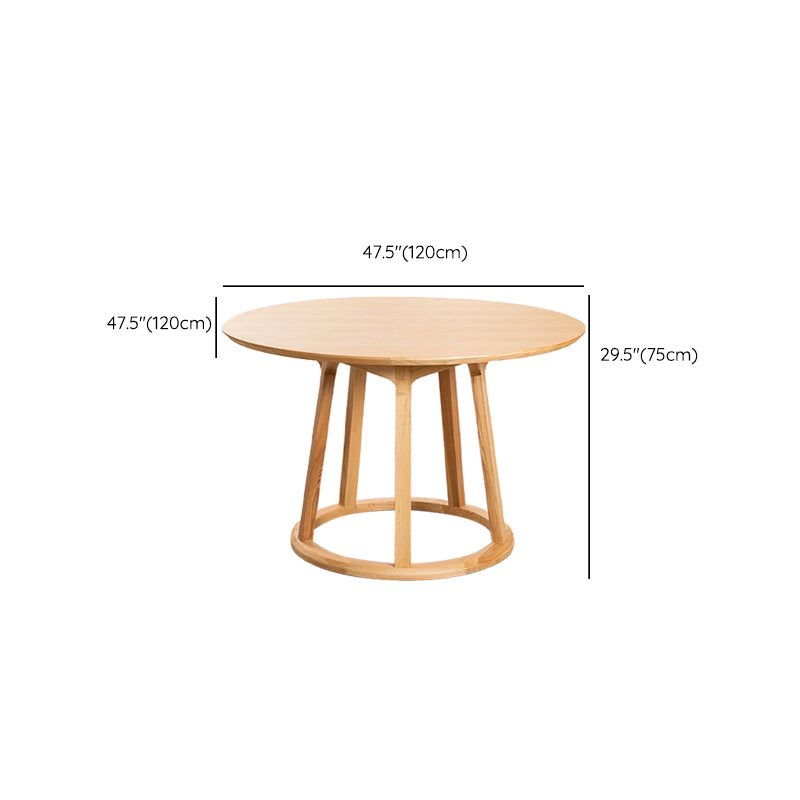 Modern Solid Wood Dining Table Wooden Round Table with Pedestal Base for Restaurant