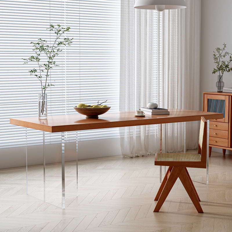 Medieval Modern Solid Wood Table Rectangular Table with Double Pedestal