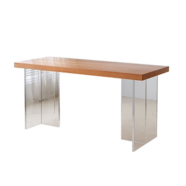 Medieval Modern Solid Wood Table Rectangular Table with Double Pedestal