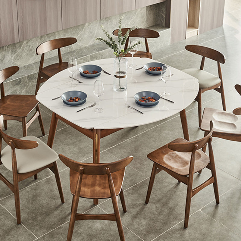 Modern Dining Round Table Sintered Stone Table with 4 Legs for Home