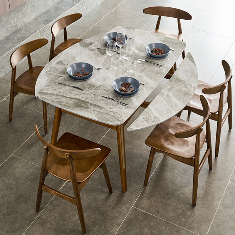 Modern Dining Round Table Sintered Stone Table with 4 Legs for Home