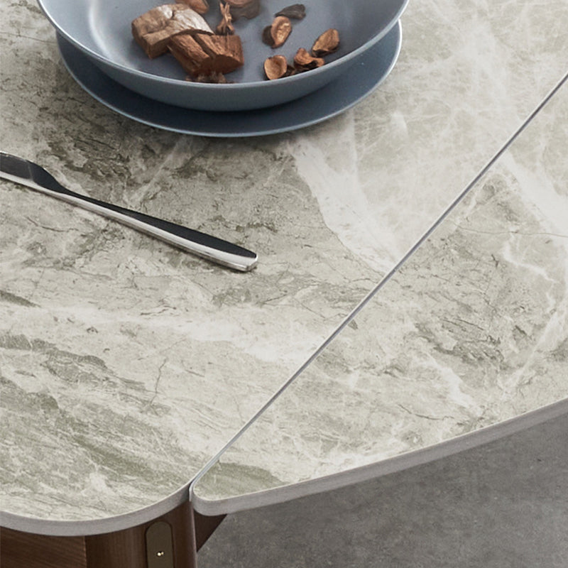 Modern Dining Round Table Sintered Stone Table with 4 Legs for Home