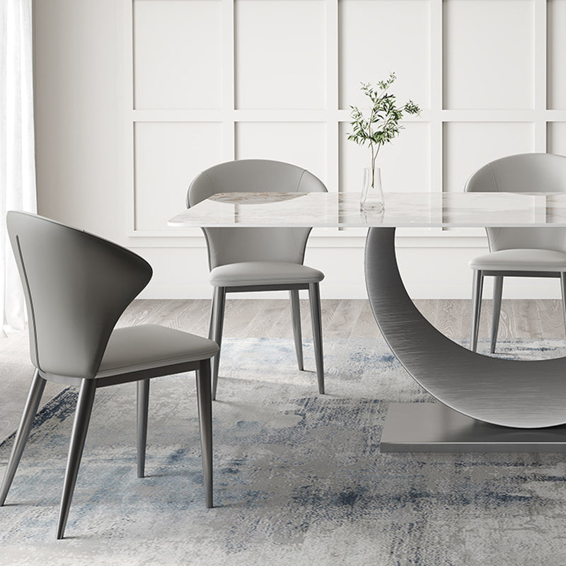 Industrial Dining Rectangle Table Sintered Stone Table with Metal Legs for Home Use