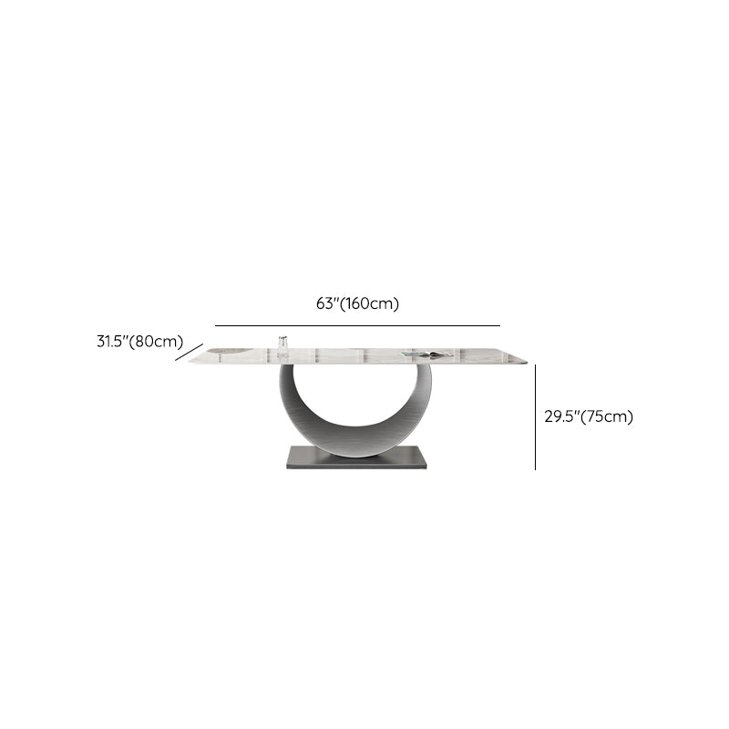 Industrial Dining Rectangle Table Sintered Stone Table with Metal Legs for Home Use