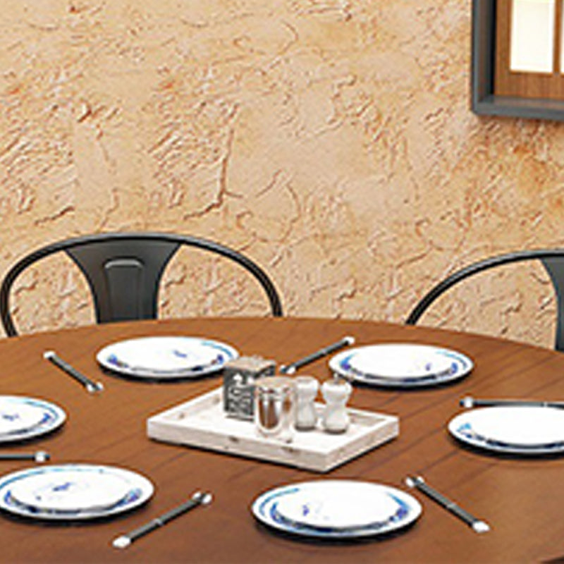 Modern Dining Round Table Wooden Table with Metal Legs for Home