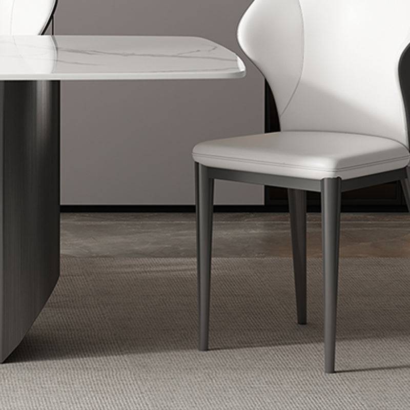 Industrial Sintered Stone Top Table Rectangle Table with Double Pedestal