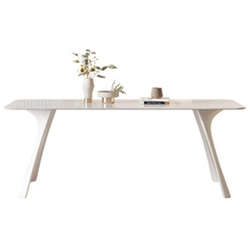 Medieval Modern Sintered Stone Table Rectangle Table with Metal Base and 4 Legs