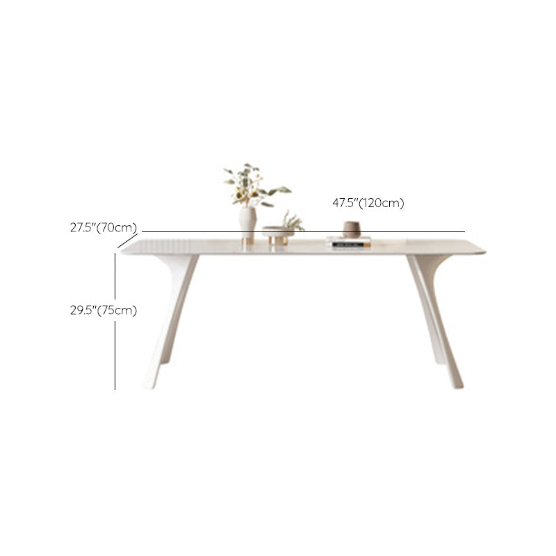 Medieval Modern Sintered Stone Table Rectangle Table with Metal Base and 4 Legs