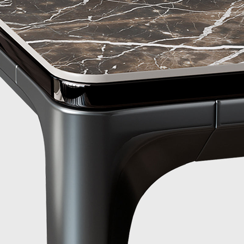Industrial Sintered Stone Top Table Rectangular Table with Metal Base