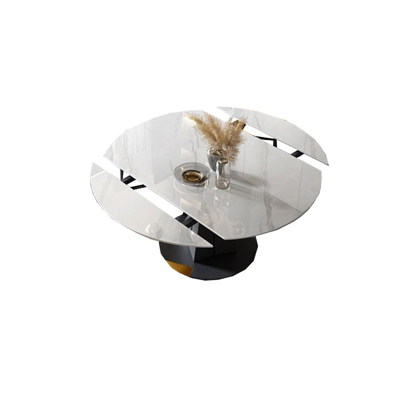 Modern Sintered Stone Table Dining Round Table with Metal Legs for Home Use