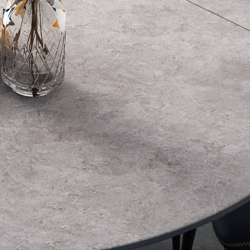 Modern Sintered Stone Table Dining Round Table with Metal Legs for Home Use