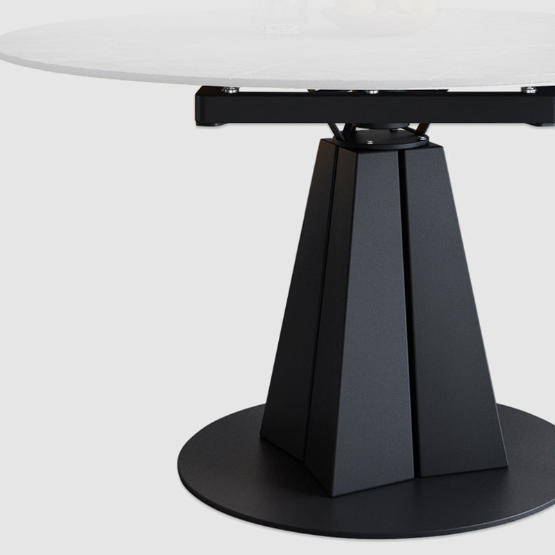 Modern Sintered Stone Table Dining Round Table with Metal Legs for Home Use