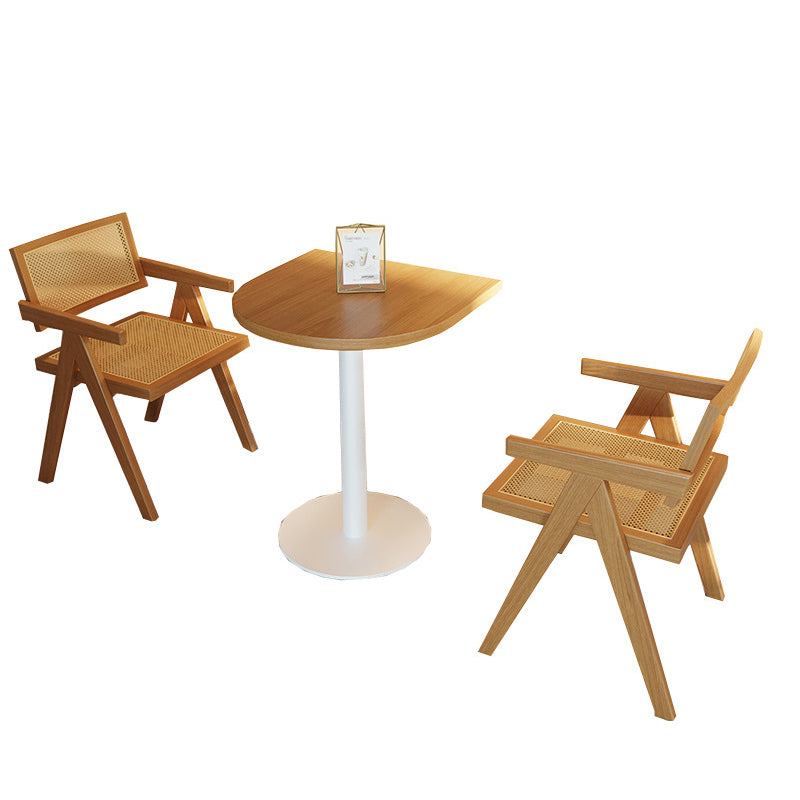 Contemporary Solid Wood Dining Table Pedestal Dining Table for Home Use