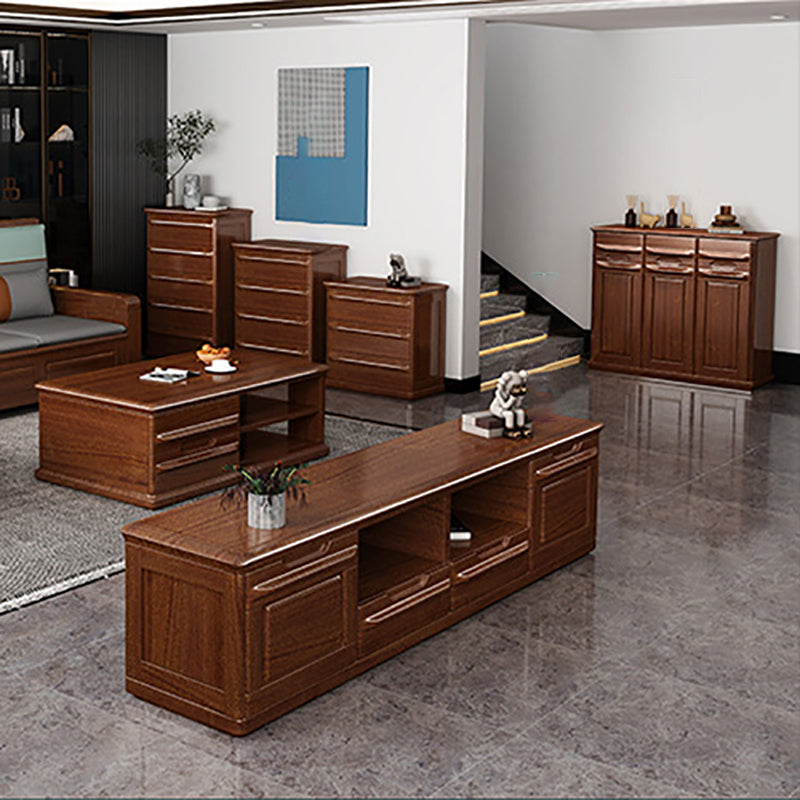 Brown 29.13" Wide Accent Chest Mid-Century Modern Wood Accent Chest