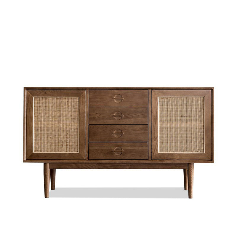 Modern Cabinet Solid Wood With Doors 4 - Drawer Rectangle Accent Cabinet