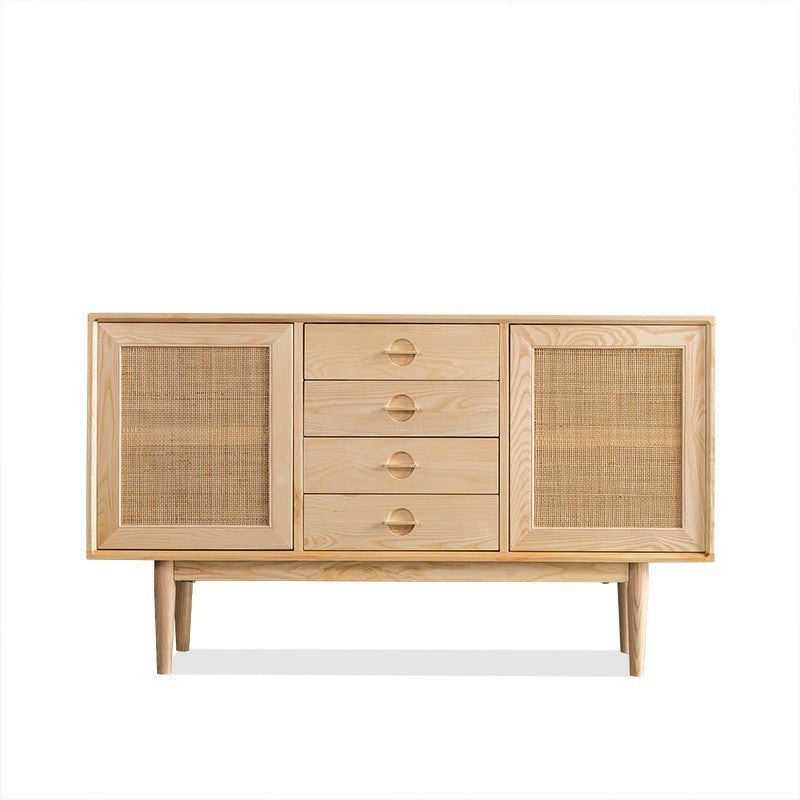 Modern Cabinet Solid Wood With Doors 4 - Drawer Rectangle Accent Cabinet