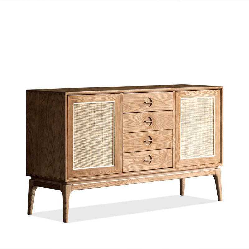 Modern Cabinet Solid Wood With Doors 4 - Drawer Rectangle Accent Cabinet