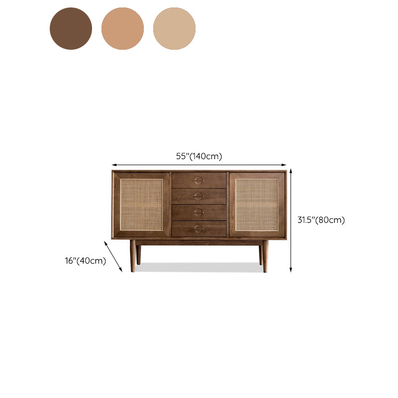 Modern Cabinet Solid Wood With Doors 4 - Drawer Rectangle Accent Cabinet