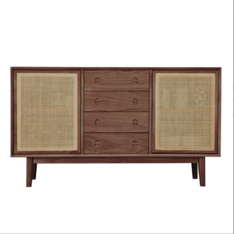 Contemporary Cabinet Solid Wood With Doors 4 - Drawer Accent Cabinet