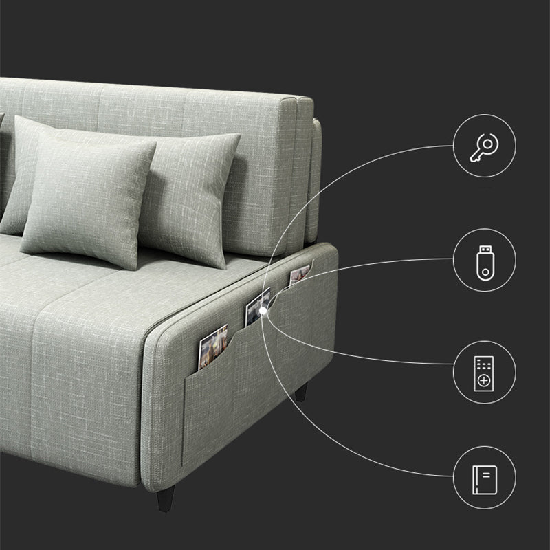 Pillow Included Convertible Sofa Armless Foldable Futon Sofa Bed