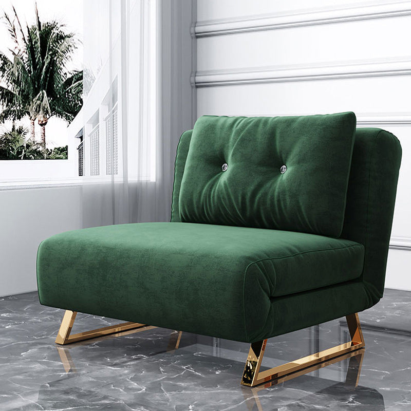 Cushion Back Futon Sofa Bed Pillow Included Sleeper Sofa with Gold Leg