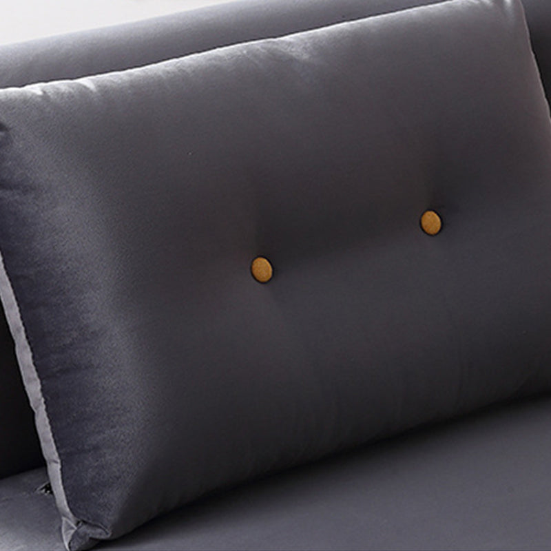 Cushion Back Futon Sofa Bed Pillow Included Sleeper Sofa with Gold Leg