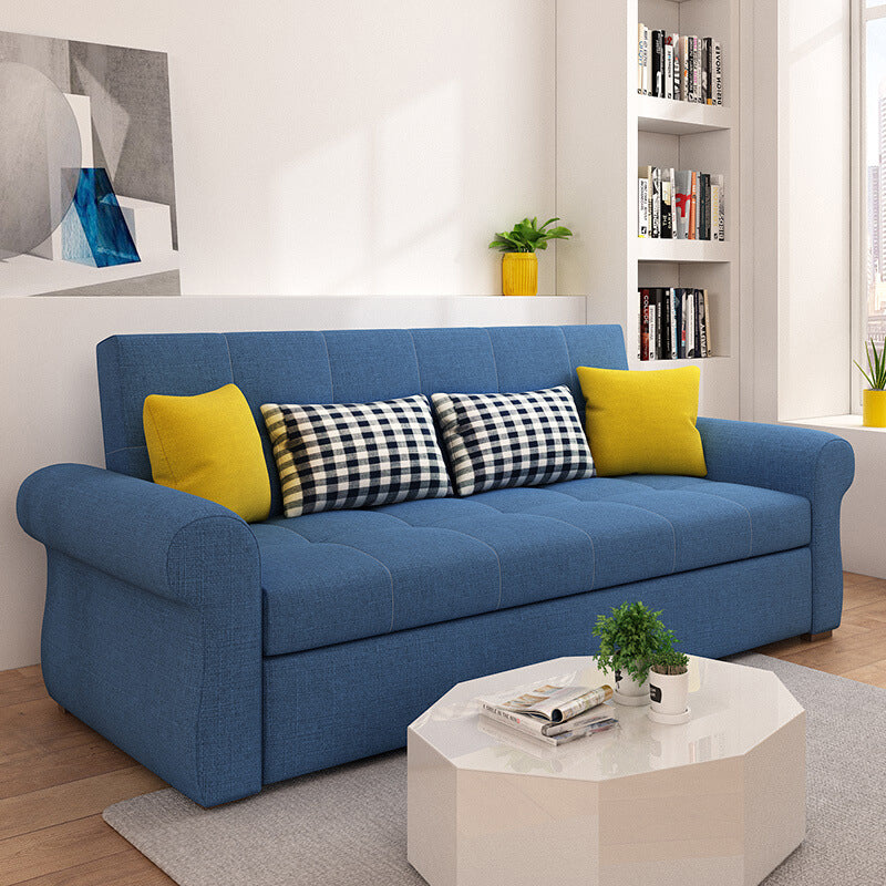 Cushion Back Futon Sofa Bed Pillow Included Flared Arms Sleeper Sofa