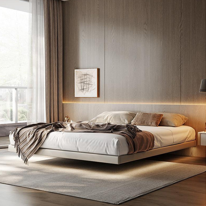 Beige Platform Bed Contemporary Platform Bed Frame Wood and Upholstered