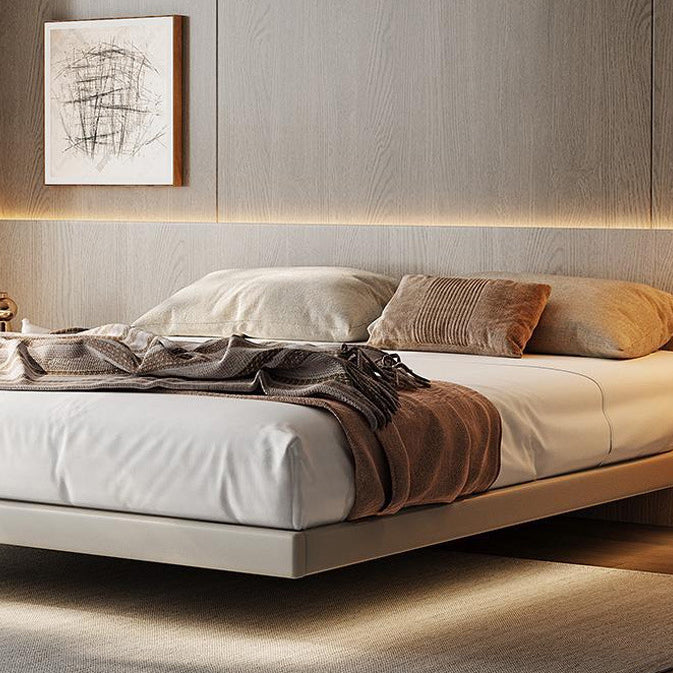 Beige Platform Bed Contemporary Platform Bed Frame Wood and Upholstered