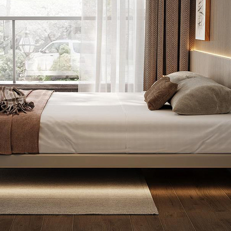 Beige Platform Bed Contemporary Platform Bed Frame Wood and Upholstered