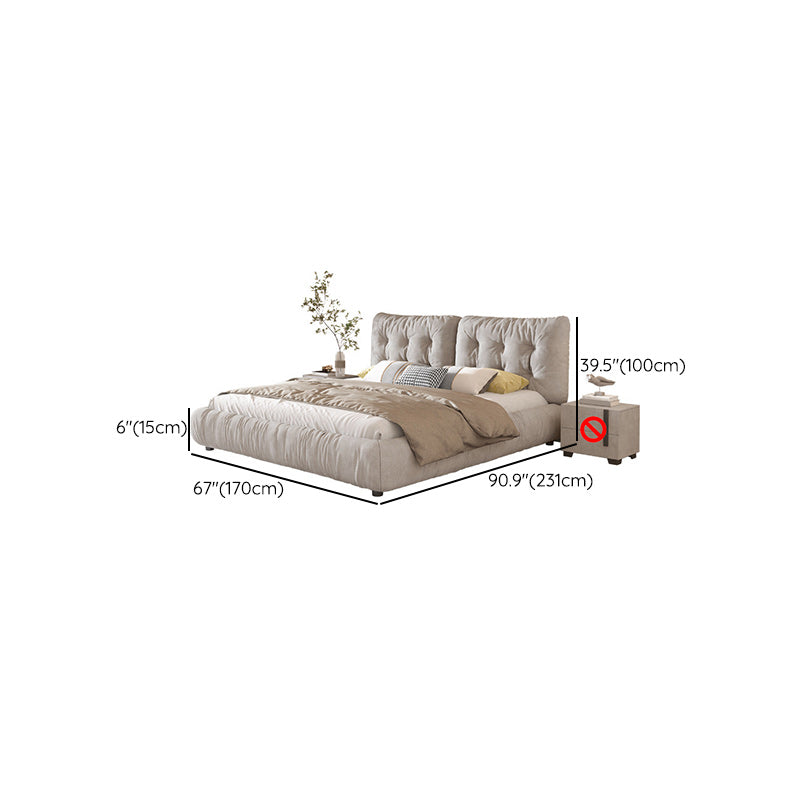 Modern Bed Frame Foam Standard Bed with Upholstered Headboard