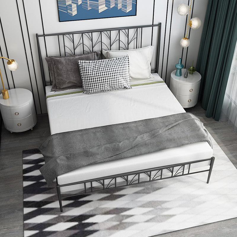 Gold and Black Bed Frame Iron Open-Frame Bed with Custom Gold Legs