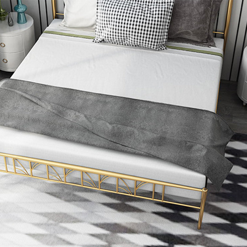 Gold and Black Bed Frame Iron Open-Frame Bed with Custom Gold Legs