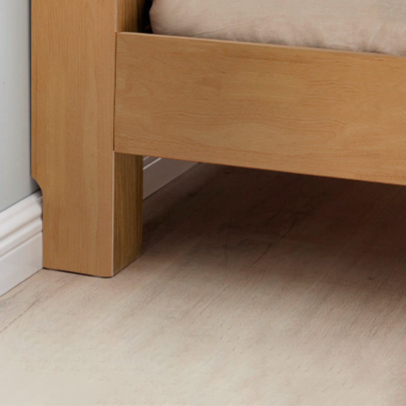 Modern Solid Wood Panel Bed Natural Standard Bed with Headboard