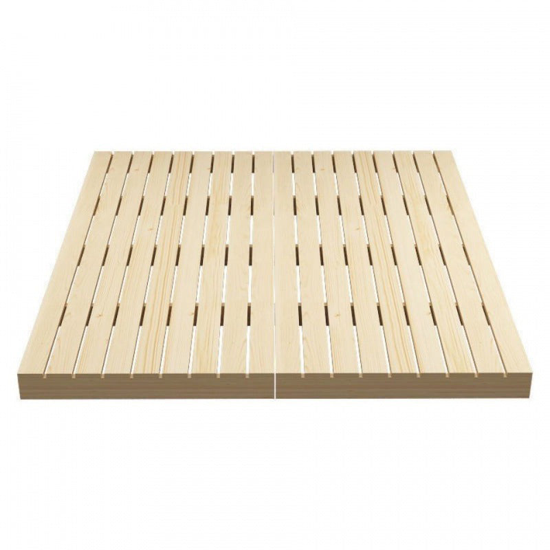 Modern Platform Bed Frame Solid Wood Platform Bed Pine Wood in Natural