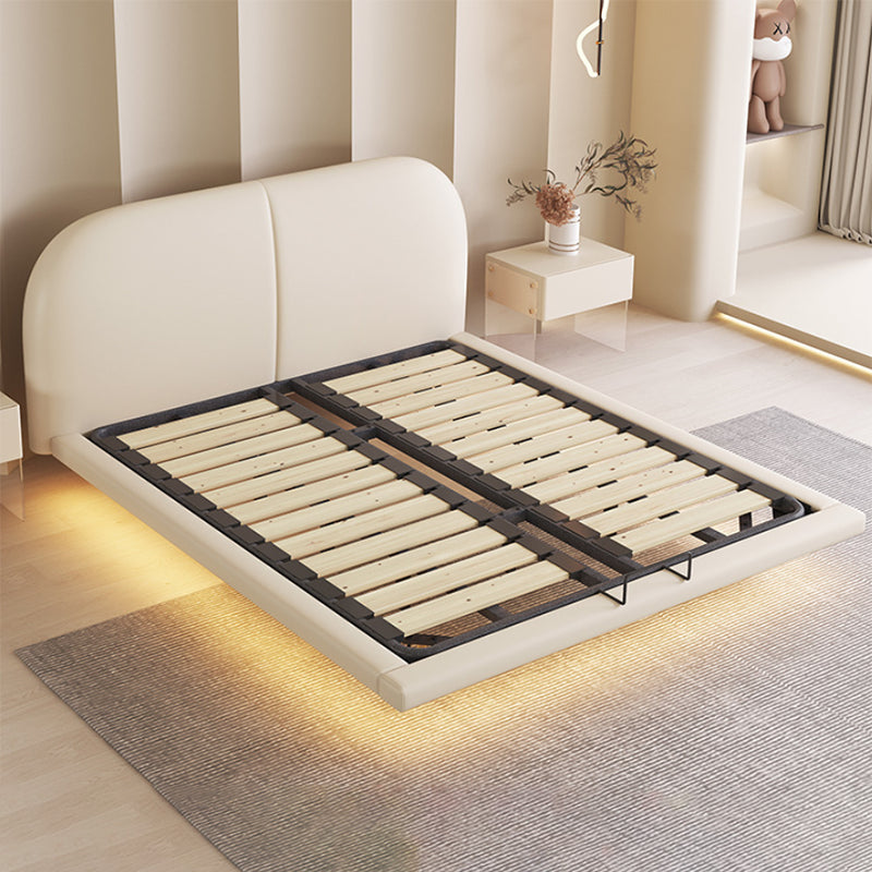 Solid Color Standard Bed Foam Contemporary Bed Frame with Upholstered Headboard