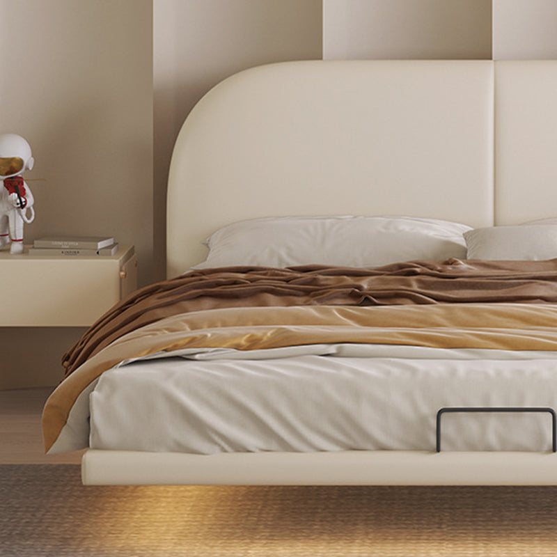 Solid Color Standard Bed Foam Contemporary Bed Frame with Upholstered Headboard