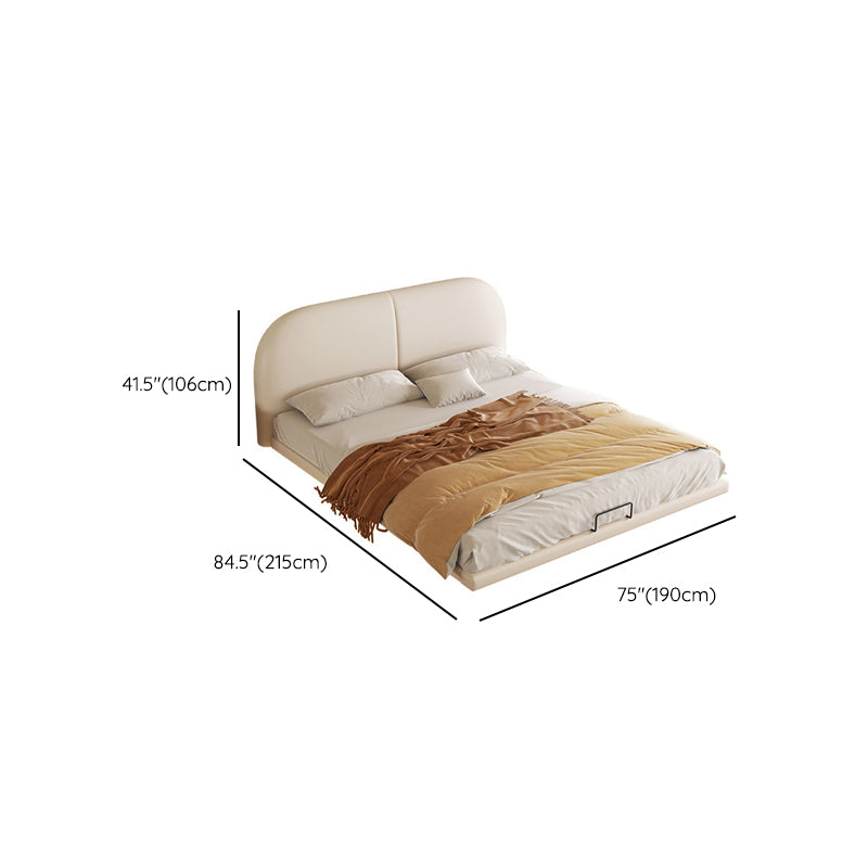 Solid Color Standard Bed Foam Contemporary Bed Frame with Upholstered Headboard