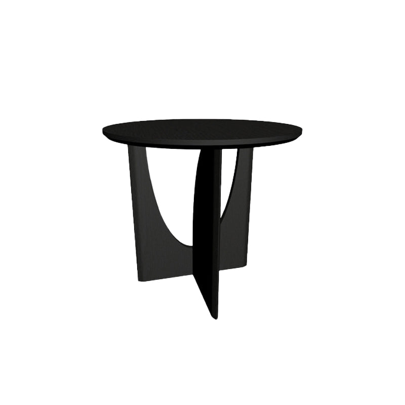 Scandinavian End Table Solid Wood Abstract Base Round Top Side Table