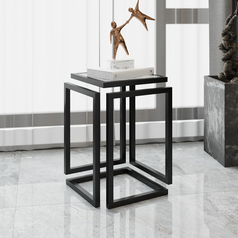 17.72" Tall Contemporary Side End Table Metal Frame Sofa Side Accent Table