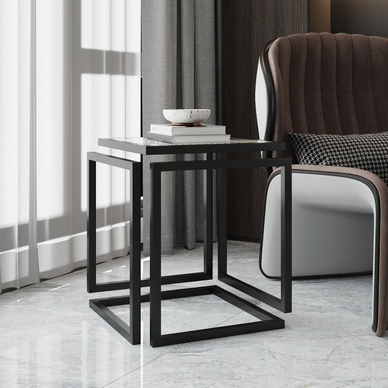 17.72" Tall Contemporary Side End Table Metal Frame Sofa Side Accent Table