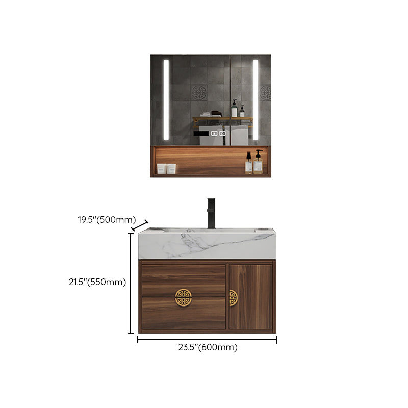 Modern Farmhouse Sink Cabinet Carrara Marble with Soft Close Door Bathroom Vanity Set