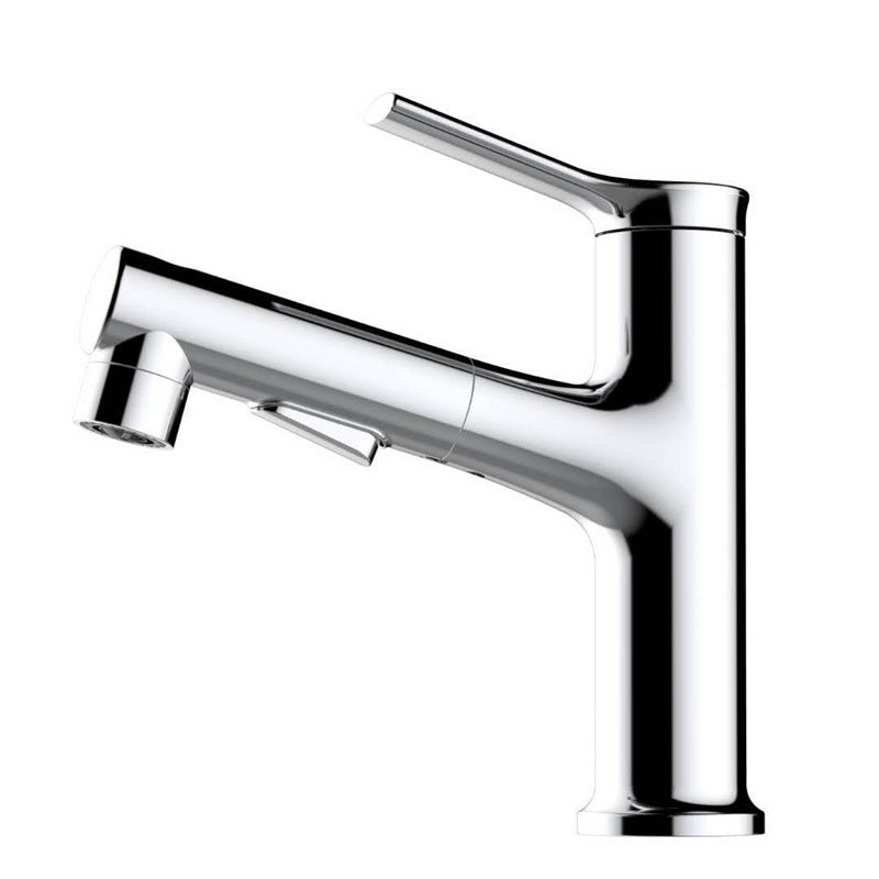 Circular Vessel Sink Bathroom Faucet Simple Style Faucet with Brass Material