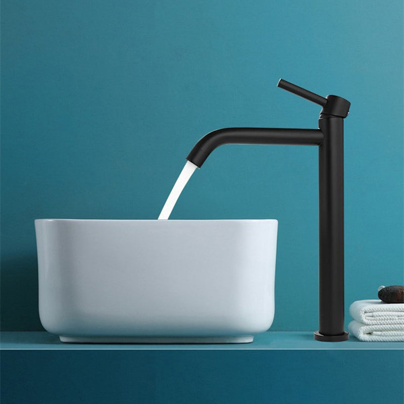 Modern Bathroom Sink with Single Faucet Hole Porcelain Rectangular Vessel Lavatory Sink