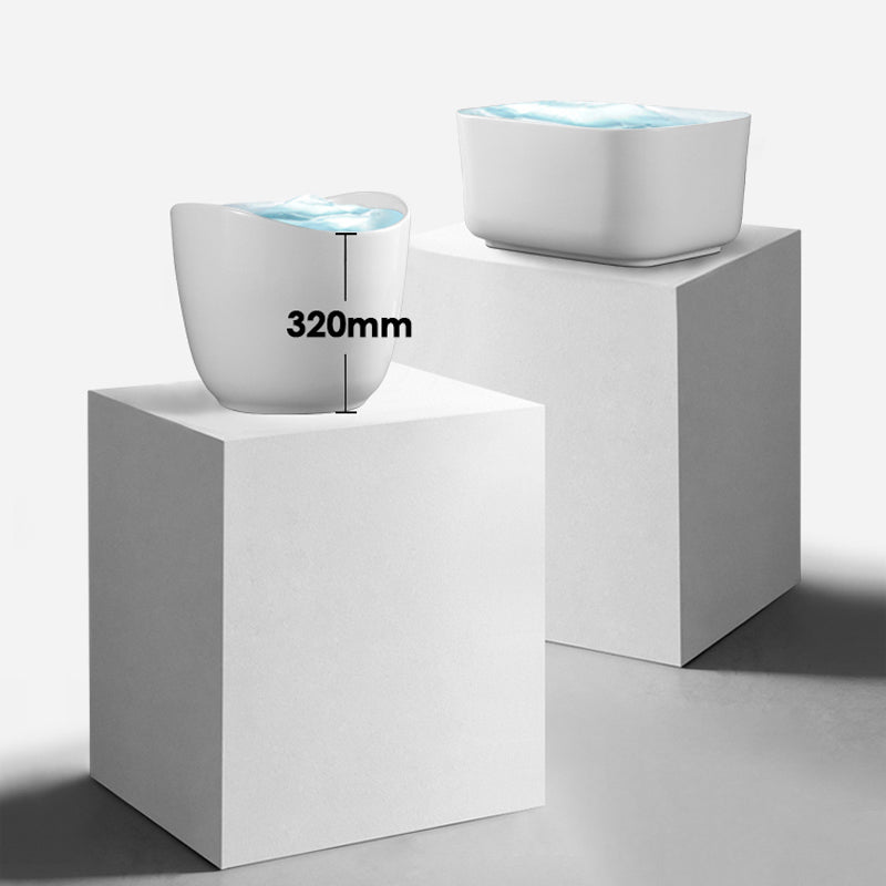 Modern Bathroom Sink with Single Faucet Hole Porcelain Rectangular Vessel Lavatory Sink
