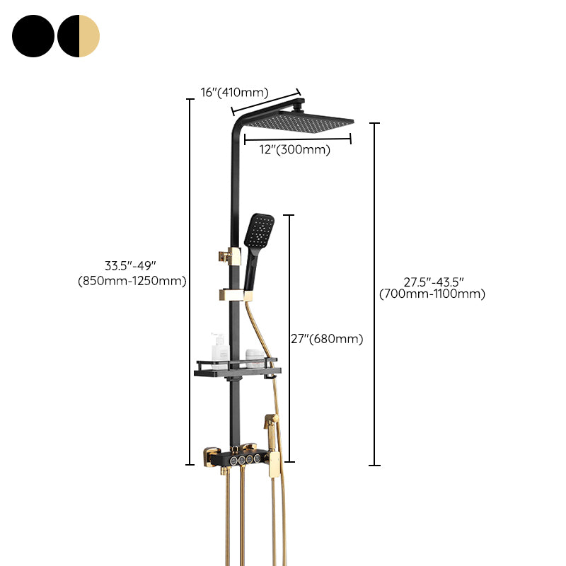 Modern Style Shower System Handle Lever Wall Mounted Copper Shower System
